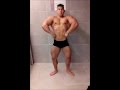 Caio Brazilian Teen Bodybuilder Flex muscles