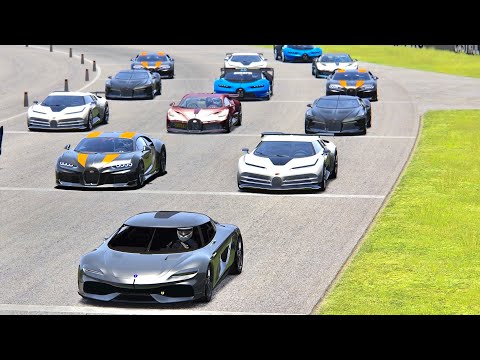 Koenigsegg Gemera vs Bugatti Hypercars - Drag Race 20 KM