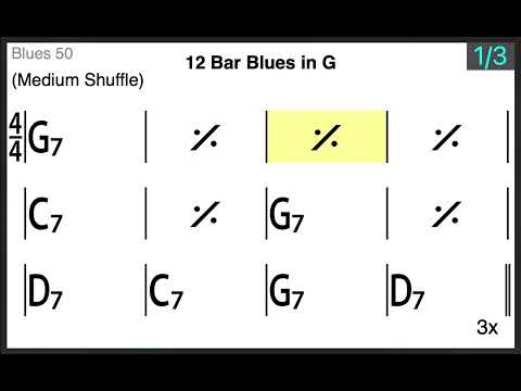 G Blues Backing Track - 75 BPM