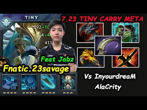 Fnatic.23savage [Tiny] Carry INSANE RIGHT CLICK Back to meta vs Inyourdream Dota 2 7.23 pro Gameplay