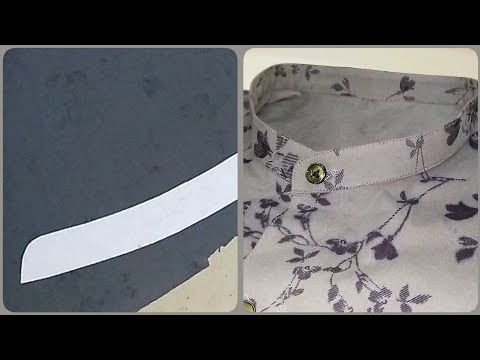How to cutting and stitching chinese collar in shirt Video