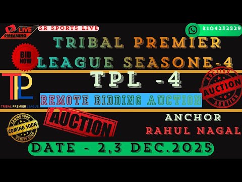 LIVE || TPL-4 || REMOTE BIDDING AUCTION || TRIBAL PREMIER LEAGUE SEASON 4 #cricket #jaipur