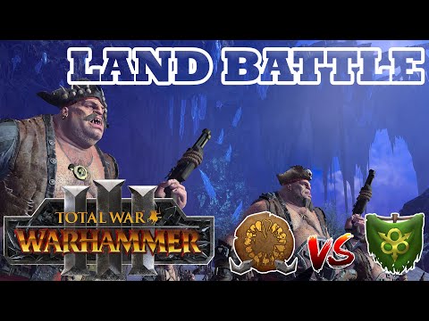 Ogres in land battles | Ogre Kingdoms vs Nurgle | Total War: Warhammer 3