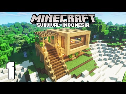 FIRST ADVENTURE IN A NEW WORLD - Minecraft Survival Indonesia (Ep.1)