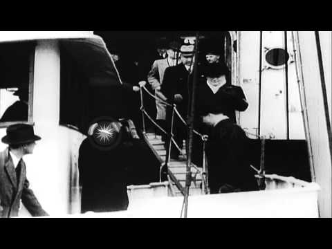 Maxim M. Litvinov, Russian Commissar of Foreign Affairs arrives in United States ...HD Stock Footage