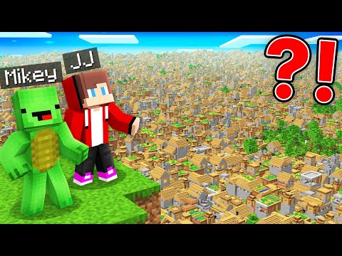 JJ and Mikey Found a Super Village in Minecraft ! - Maizen