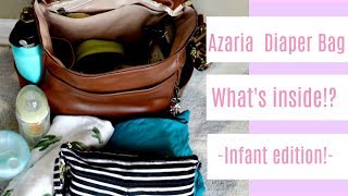 Azaria diaper bag packed for an infant!