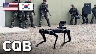 美韓聯軍結合機器人進行 CQB 室內清剿訓練