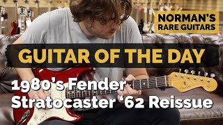 Video thumbnail for Guitar of the Day: 1980's Fender Stratocaster '62 Reissue Candy Apple Red | Norman's Rare Guitars by Normans Rare Guitars