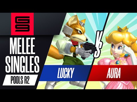 Lucky (Fox) vs Aura (Peach) - Melee Singles Pools Winners Semi-Final  - Genesis 9
