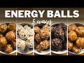 NO-BAKE ENERGY BALLS » 5 Flavours for Healthy Breakfast or Snacks | 2 Easy Methods with Oats & Dates