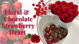 Floral and Strawberry Heart Box | How To Dip & Decorate Chocolate Covered Strawberries Step By Step