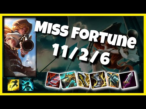 Miss Fortune vs Aphelios OCE Challenger BOT (11/2/6) - v11.3