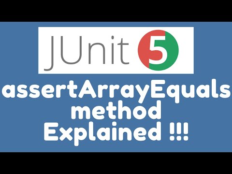 Junit 5 Assertions Assertarrayequals Method