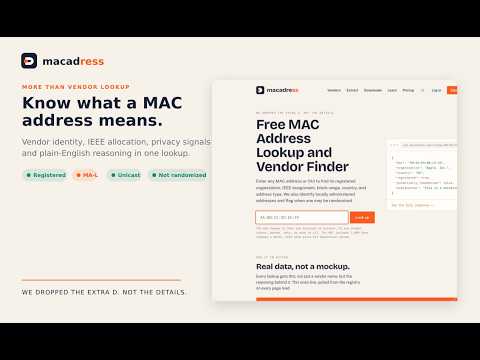 Mac address vendor Lookup video preview
