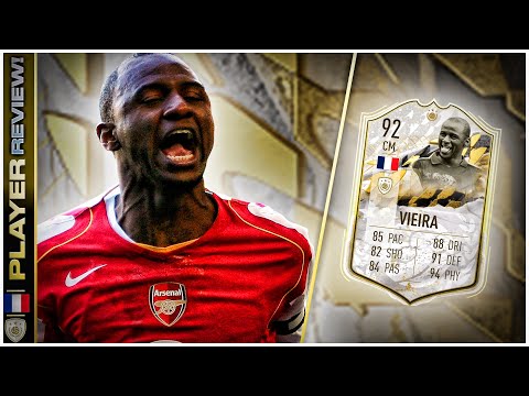 DO THIS ICON SBC!! PRIME ICON MOMENTS 92 RATED PATRICK VIEIRA PLAYER REVIEW - BEST CDM IN FIFA 22!!!