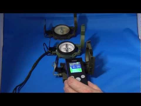 RadioactivityCounter App (iPhone and Android) measuring various millitary compasses