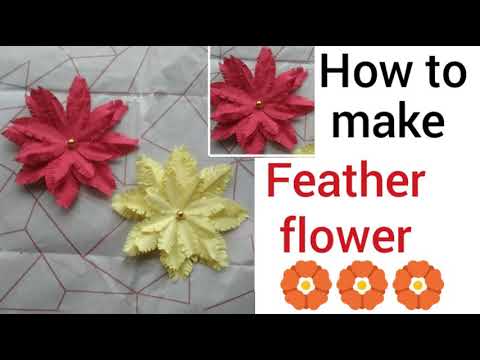How to make feather flower || (step by step) || bristi's ideas world