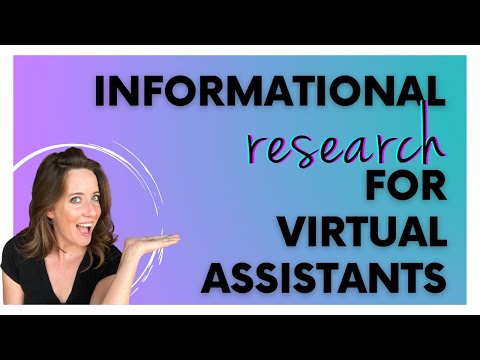 , title : 'Virtual Assistant Training: Gathering Research for Clients (Informational Research Template)'