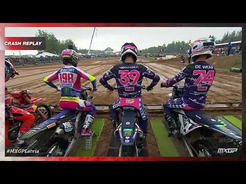 Start crash | MX2 Race 2 | MXGP of Latvia 2023