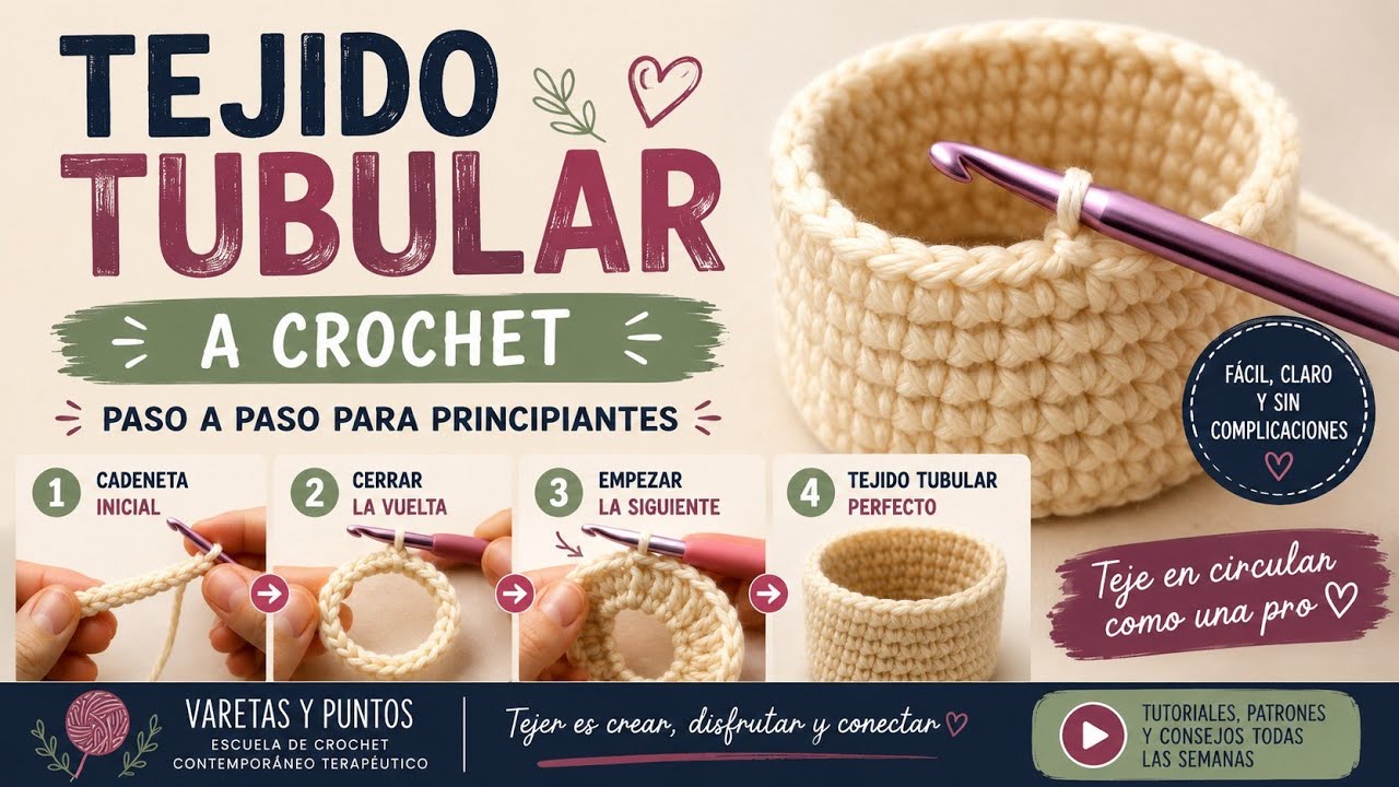 Cómo iniciar un tejido tubular a crochet | Cadeneta circular y cierre perfecto