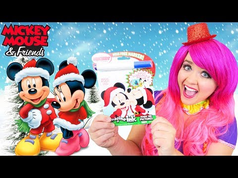 Coloring Mickey & Friends Christmas Magic Reveal Ink Marker Coloring Book | KiMMi THE CLOWN Video