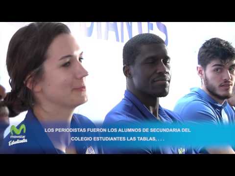 Savane, Vicedo, Brizuela, Wilson, Rubene y Orselli ante los alumnos del Colegio Estudiantes