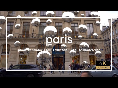 Louis Vuitton Fascade in Place Vendome || Paris Walking Tour || 4K