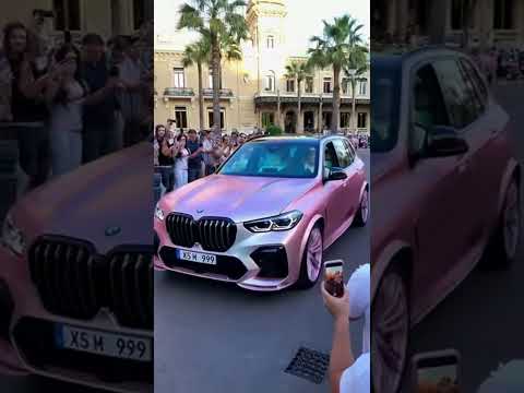 lady crystal pink and neon cyan BMW X5 M- #bmw #bmwx5 #x5 #pink  #car #rich #supercars #travel #neon
