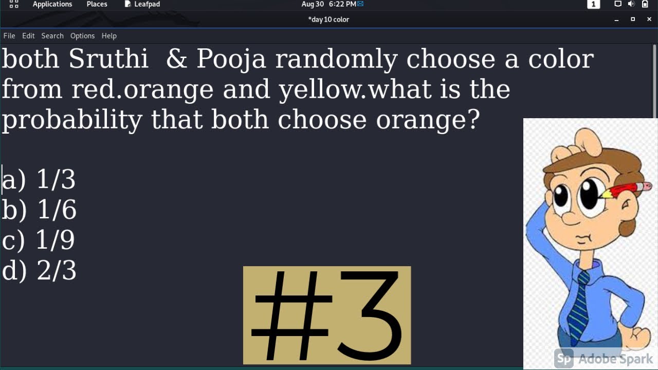 probability || randomly choose a color from red,orange and yellow || aptitude