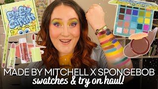 MADE BY MITCHELL X SPONGEBOB SQUAREPANTS MAKEUP REVIEW! Eye Eye Captain Palette *Swatches & Try On!*