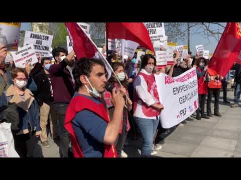 14 Nisan 2021 "ABD Karadeniz'den defol!" Dolmabahçe gençlik eylemi