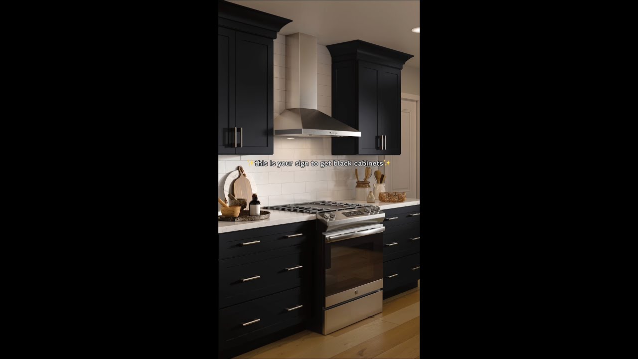 Black Kitchen Cabinets #CabinetTrends #BlackCabinets #KitchenDesign  #kitchencabinets