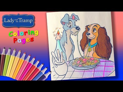 Lady and the Tramp #Coloring #ForKids  Walt Disney Coloring Book for Children Video