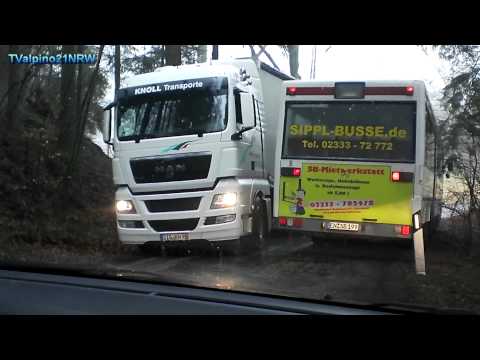 Lkw und Bus Verdammt enge Angelegenheit Ennepetal Burg 23.2.2012 Full HD TVAlpino21NRW