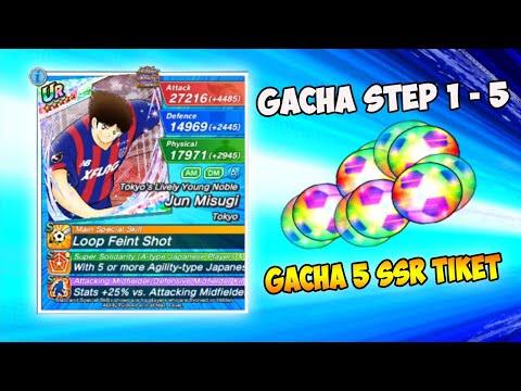 Gacha Step 1 - 5 Mencari Misugi J League + Gacha 5 SSR Tiket! - Captain Tsubasa Dream Team