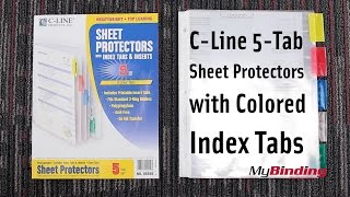 C-Line 5 Tab Sheet Protectors with Colored Index Tabs