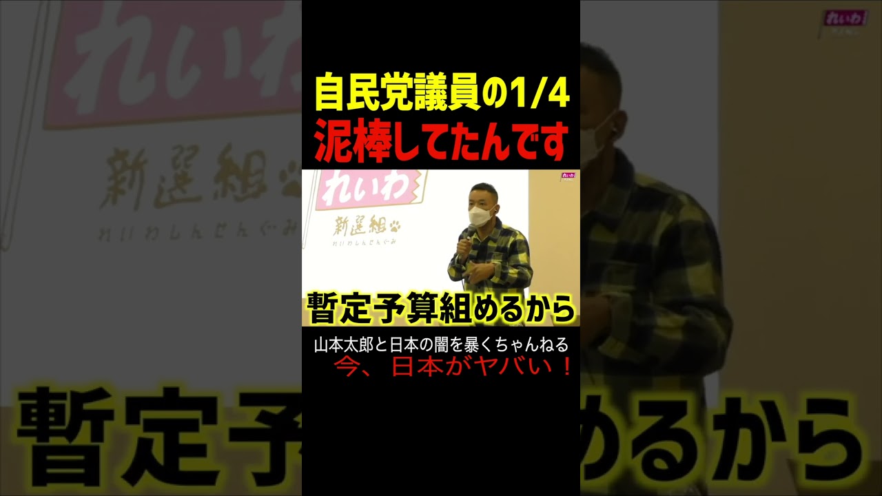 【山本太郎】自民党議員の4分の1が泥棒してたんです！ #山本太郎#政治#short#shorts#れいわ新選組 国会,岸田首相,総理,岸田政権,支持率低迷,政治倫理審査会,辞任,脱税,確定申告,汚職