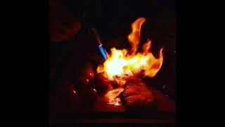 Flame Torching the Tomahawk Steak at Novena