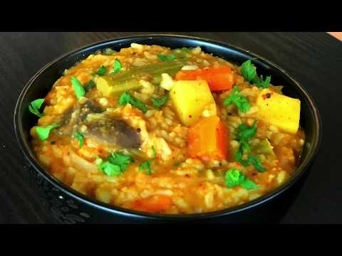 sambar rice recipe | sambar sadam recipe | mixed vegetable sambar rice | sambar rice | recipe book Video