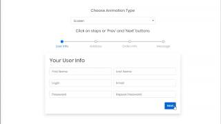 Download the video "Bootstrap Multi Step Form Animations With CSS | Switch Form’s Animation"