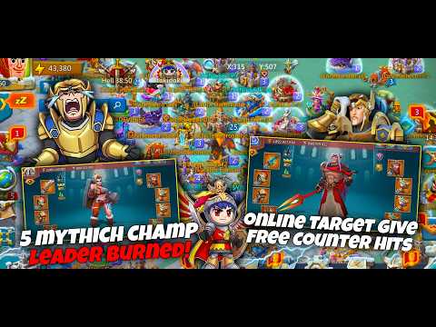 5 Mythic Champ Rally Leader Burn! Fat Target Get Countered While Online - Lords Mobile