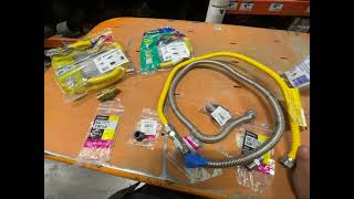 20240811 Gas stove line connection for 5/8 to 1/2 wall adaptor using Home Depot Adaptor options