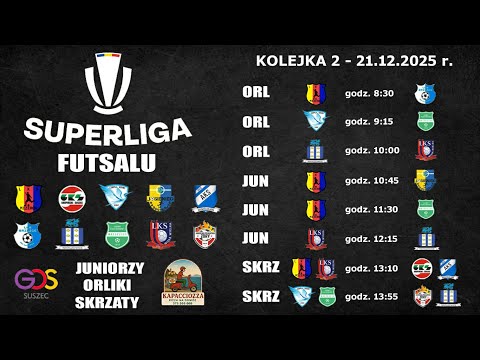Suszec 21.12.2025 | SUPERLIGA FUTSALU - 2 KOLEJKA | JUNIORZY / ORLIKI / SKRZATY | LIVE FUTSAL