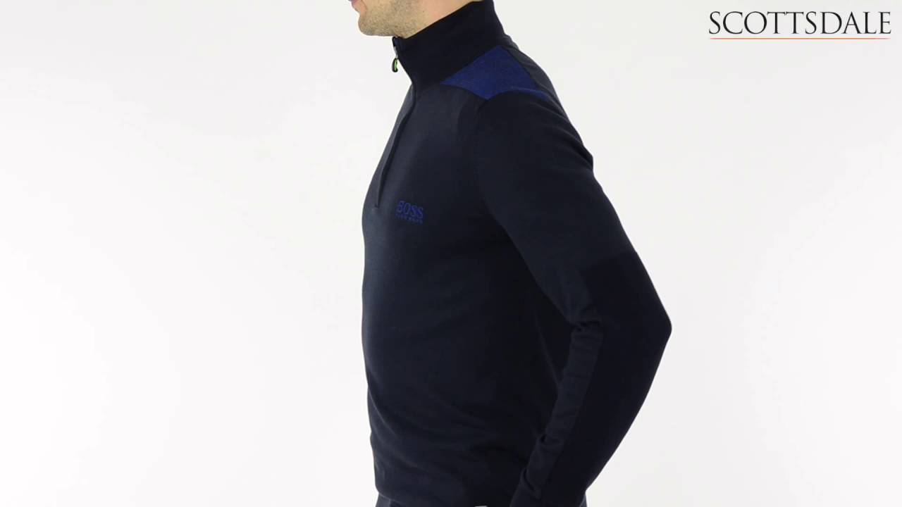 Hugo Boss Zayo MK Zip Neck Sweater Navy