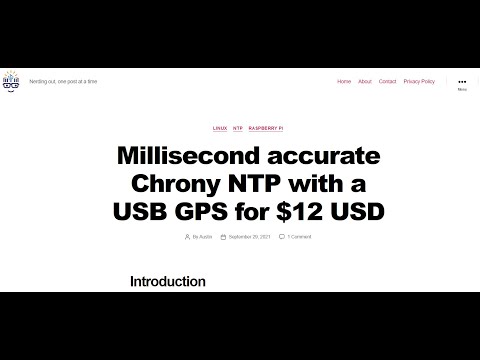 Millisecond Accurate NTP using Chrony and a USB GPS for $12 USD