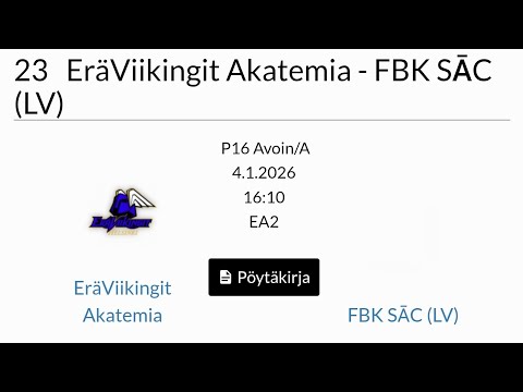 EräViikingit Akatemia vs FBK SĀC (HFC, P16)