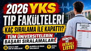 2026 YKS Tıp Fakültelerinin Başarı Sıralamaları
