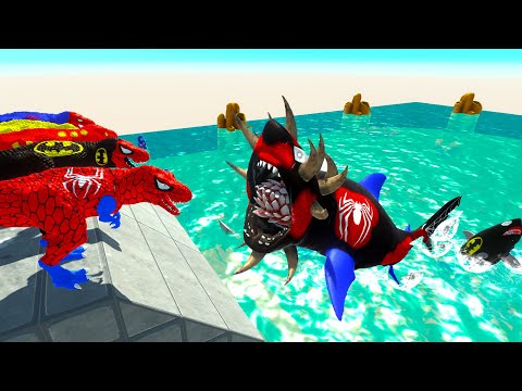 FALLING TO MUTANT MEGALODON - Animal Revolt Battle Simulator