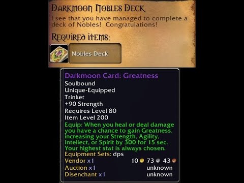 How to get Quest Nobles Deck / How to get Darkmoon Card: Greatness / How to find Darkmoon Faire